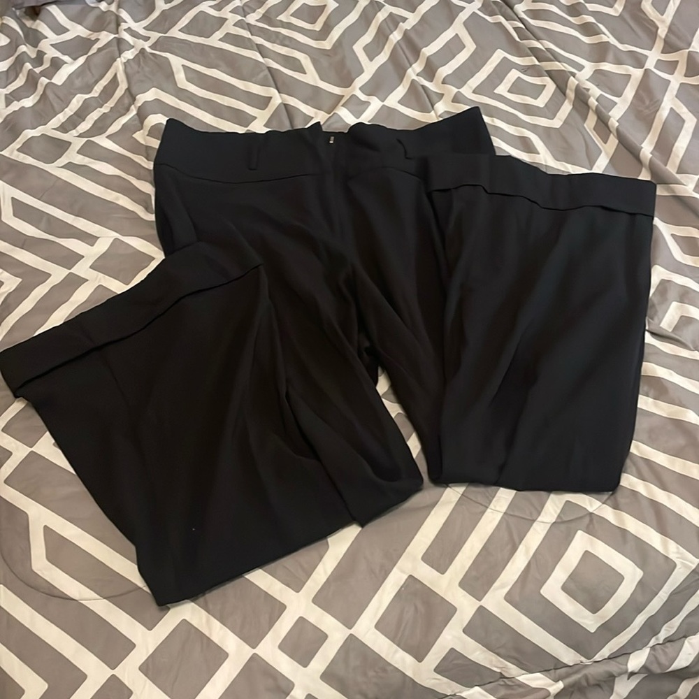 𝅺WORTHINGTON Dress Pants Women's Size 18 black Modern Fit High Rise Wide Leg